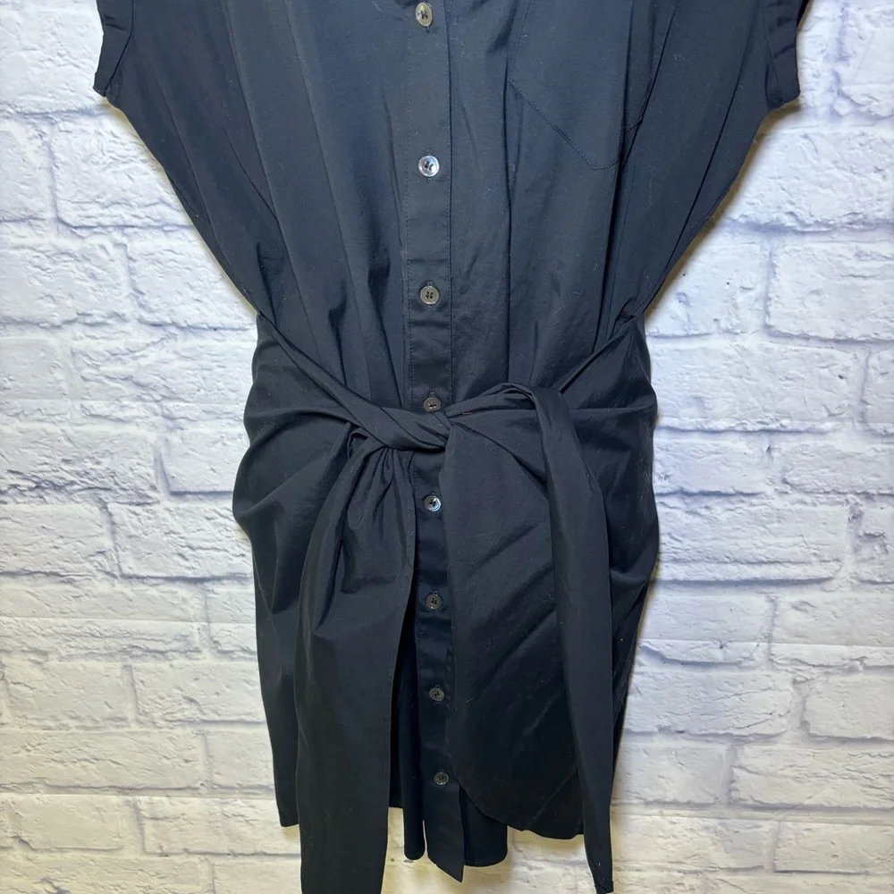 Veronica Beard Aimee Black Shirtdress Mini Size 8 Women’s Quiet Luxury - Picture 6 of 15
